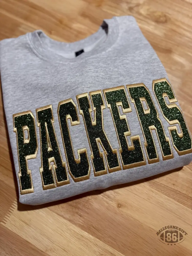 Custom Embroidered Packers Glitter Sweatshirt 