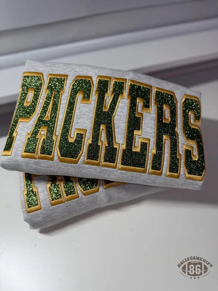 Custom Embroidered Packers Glitter Sweatshirt 