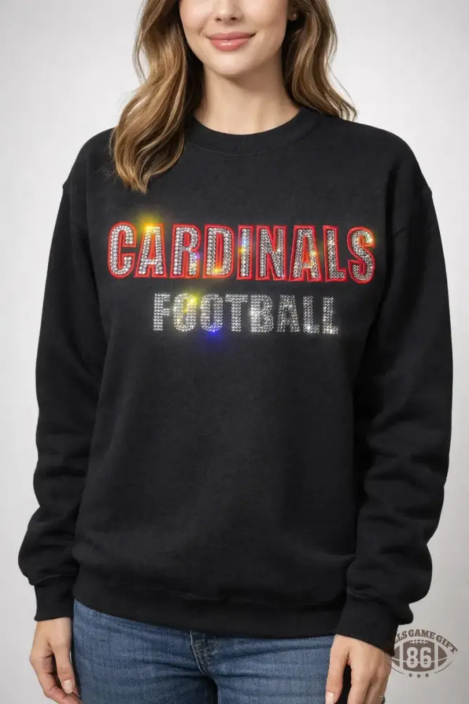 Custom Embroidered Rhinestone Game Day Pullover