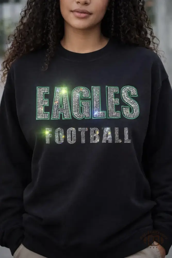 Custom Embroidered Rhinestone Game Day Pullover