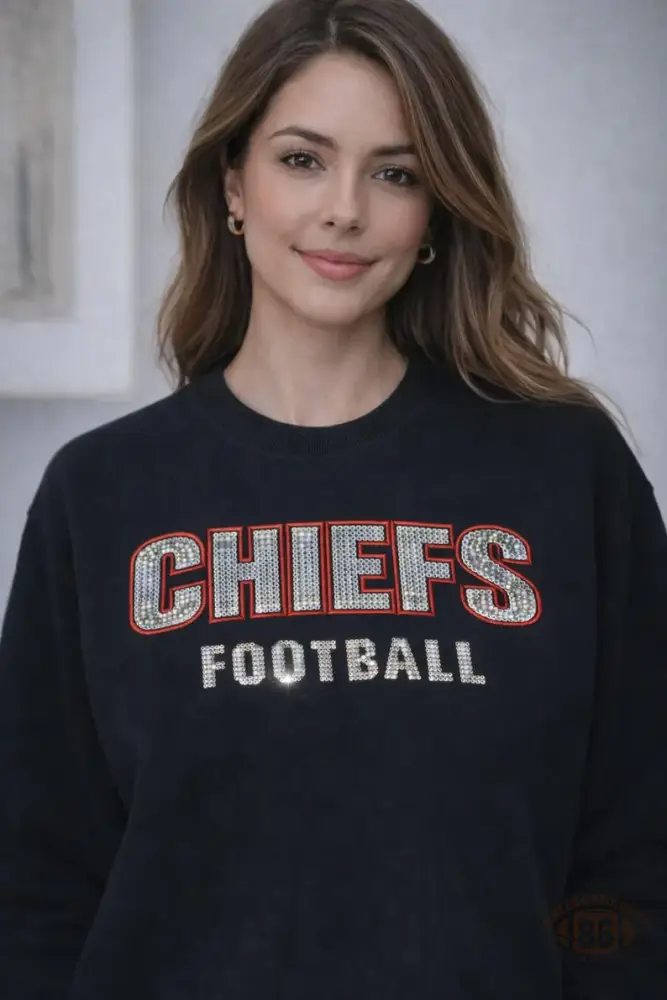 Custom Embroidered Rhinestone Game Day Pullover