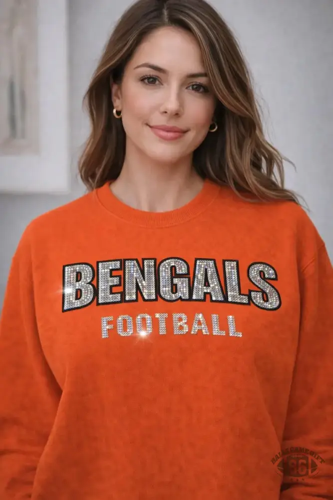 Custom Embroidered Rhinestone Game Day Pullover