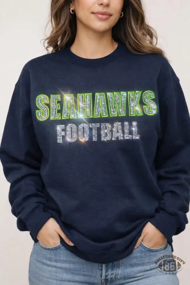 Custom Embroidered Rhinestone Game Day Pullover
