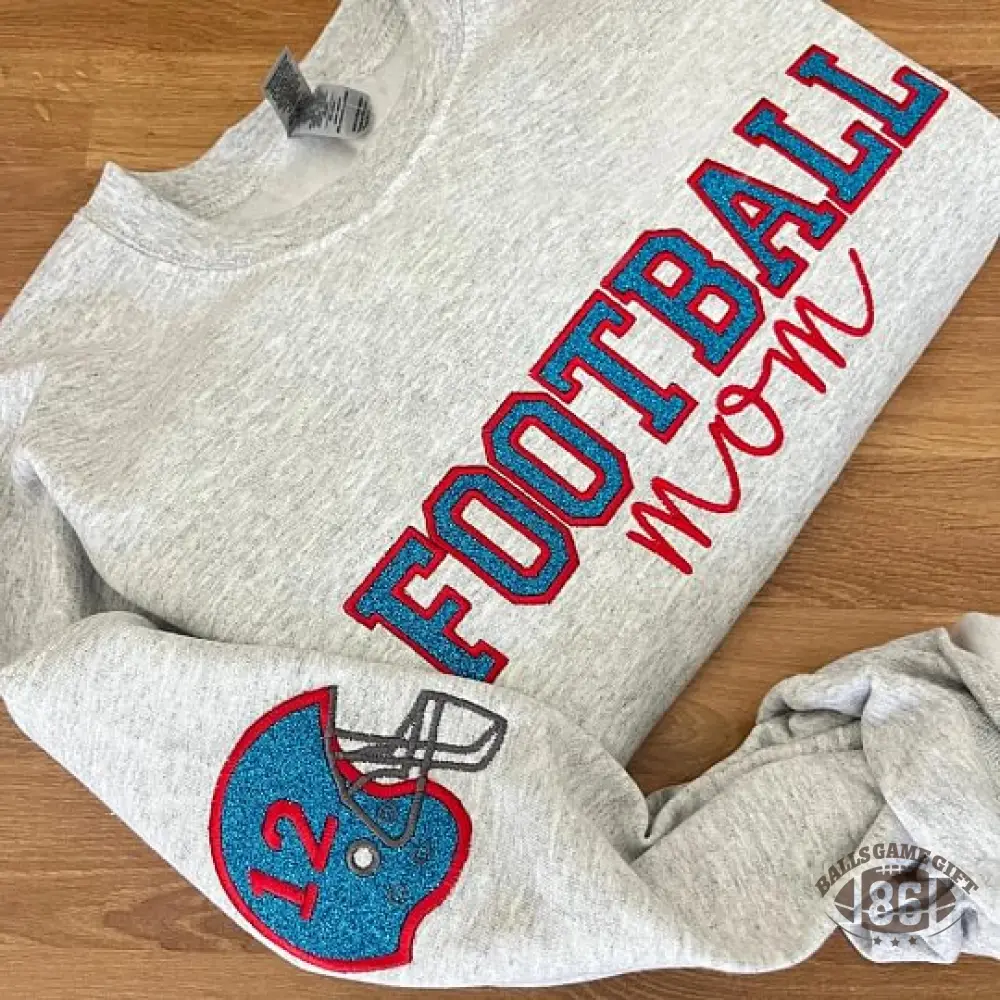 Custom Embroidered Sport Football Mom Game Day Sweatshirt