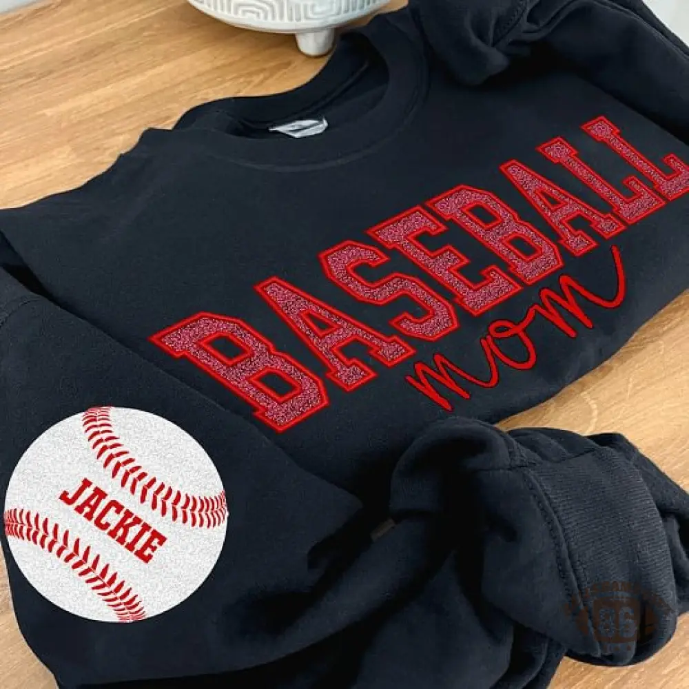 Personalized Sleeve Name Baseball Mom Game Day Casual Pullover