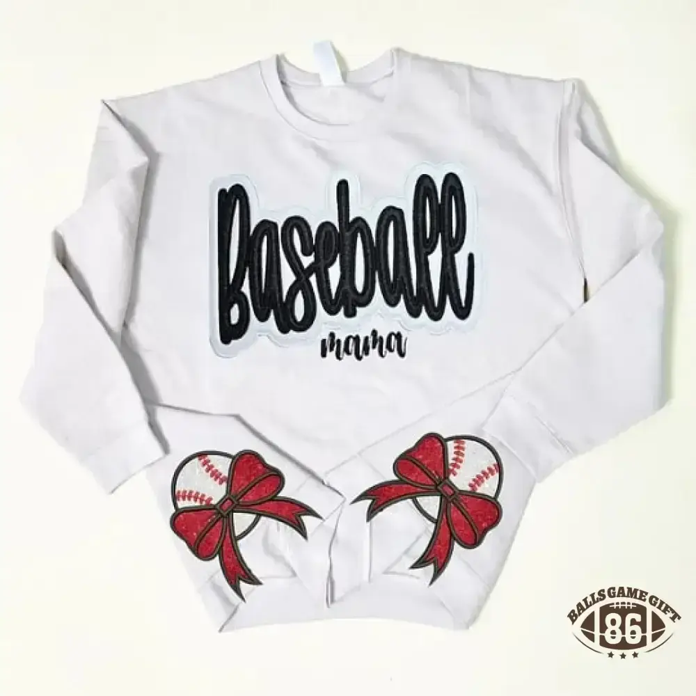 Custom Sport Mama Team Mascot  Bow Game Day Sweatshirt
