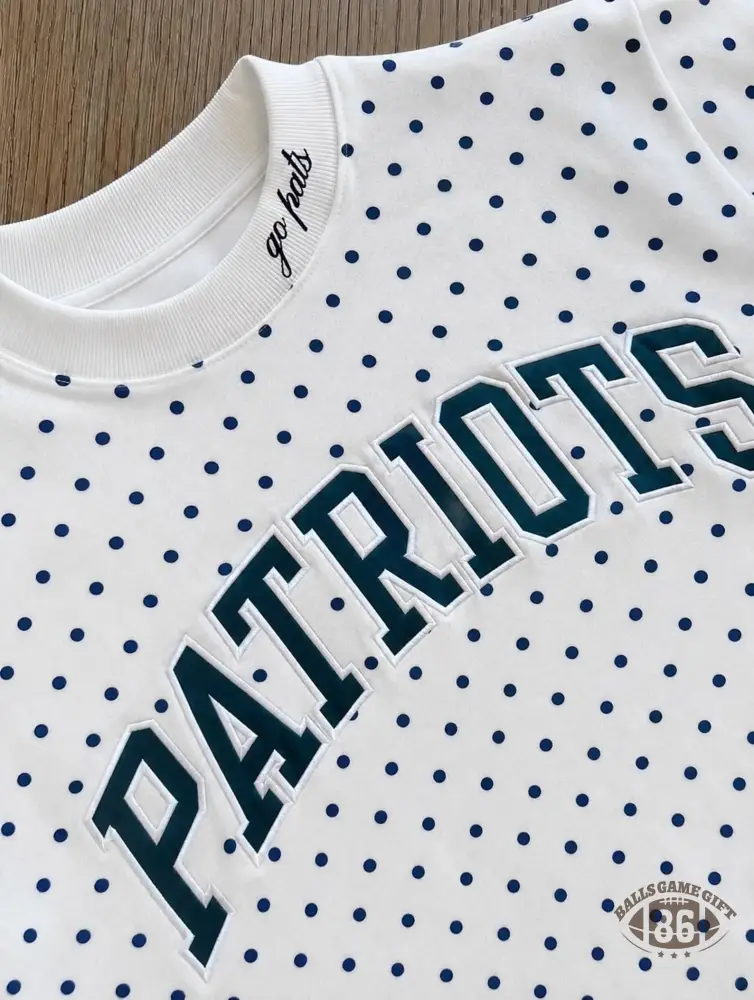 Custom Embroidered Team Name Polka Dot Mockneck - Stand-up Collar | Game Day Wear