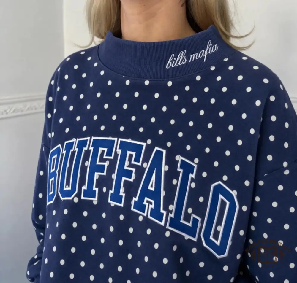 Custom Embroidered Team Name Polka Dot Mockneck - Stand-up Collar | Game Day Wear