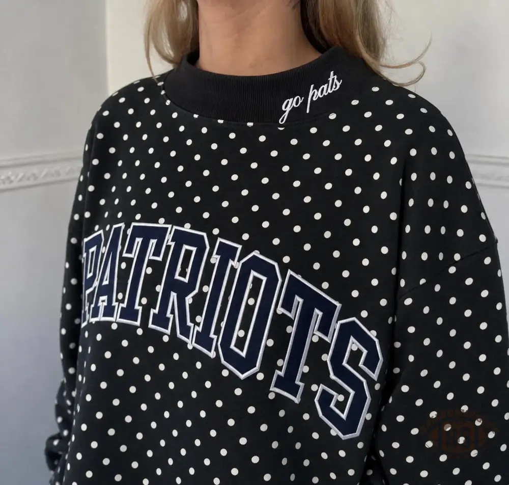 Custom Embroidered Team Name Polka Dot Mockneck - Stand-up Collar | Game Day Wear