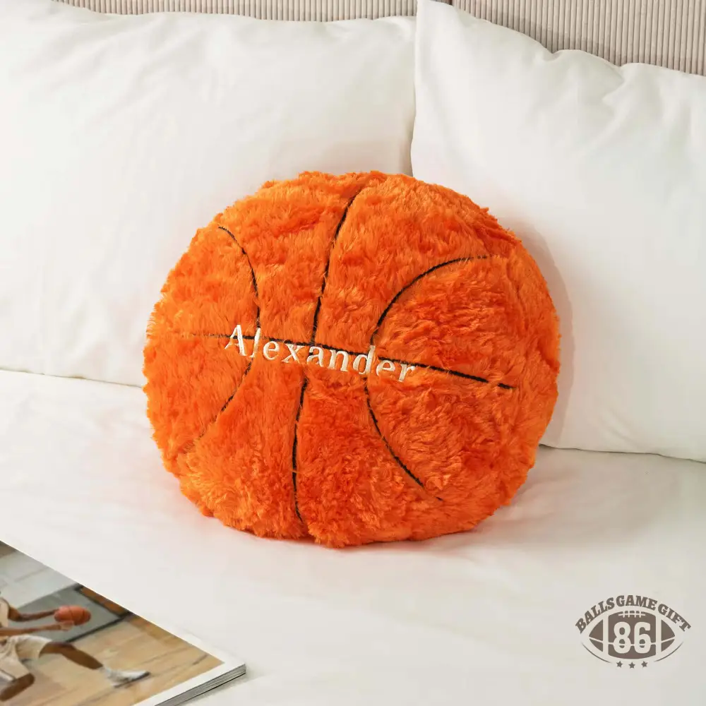 Custom Embroideried Baseball Basketball Sport Balls Soft Throw Pillow with Name Home Decor Gift 