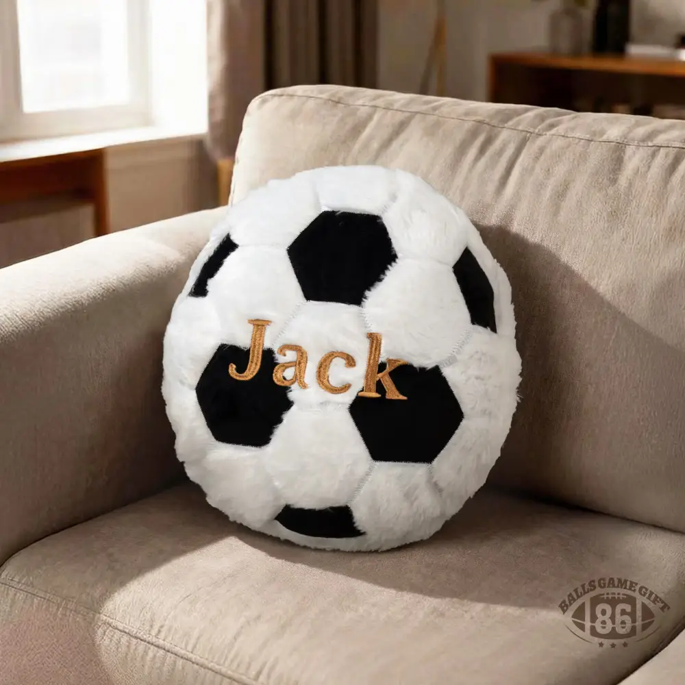 Custom Embroideried Baseball Basketball Sport Balls Soft Throw Pillow with Name Home Decor Gift 
