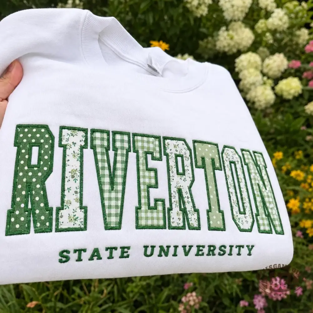 Custom Floral Plaid Name State University Crewneck Sweatshirt