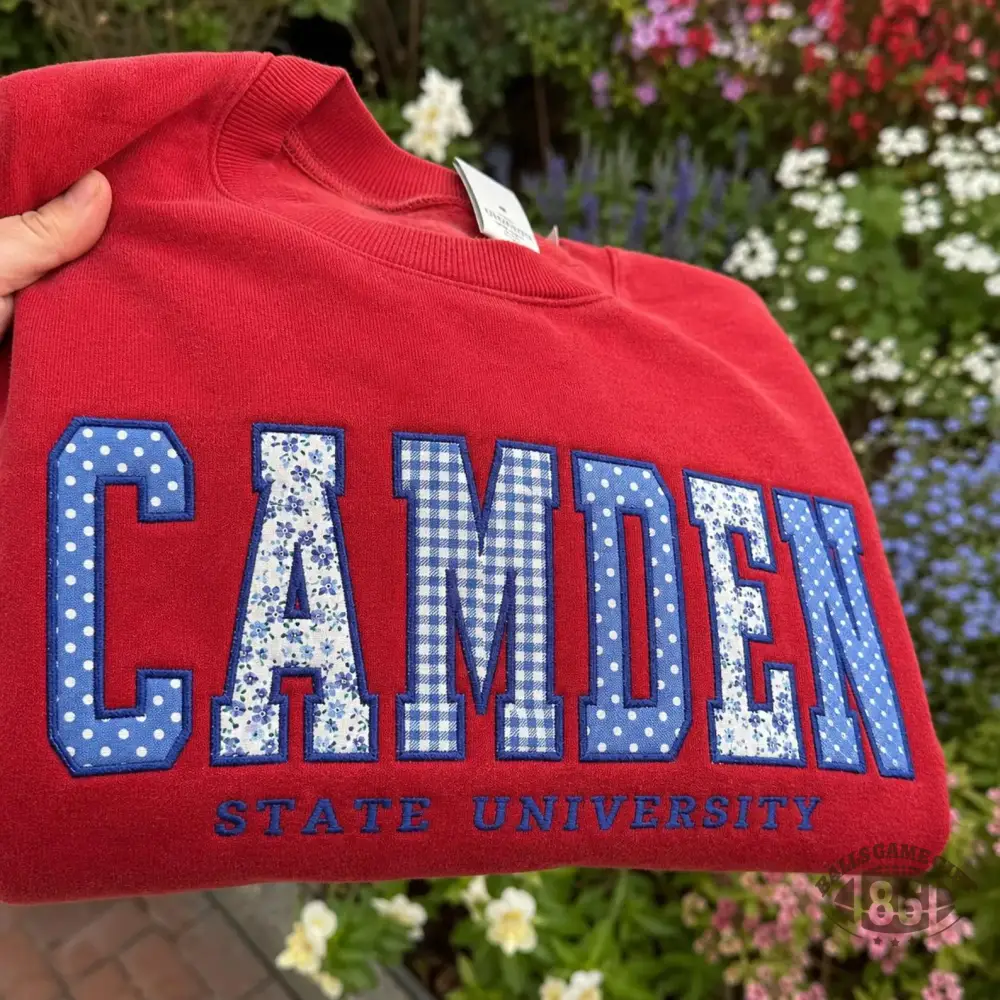 Custom Floral Plaid Name State University Crewneck Sweatshirt