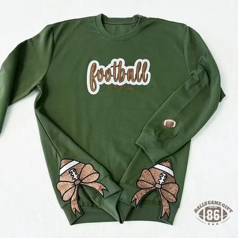 Custom Sport Mama Team Mascot  Bow Game Day Sweatshirt
