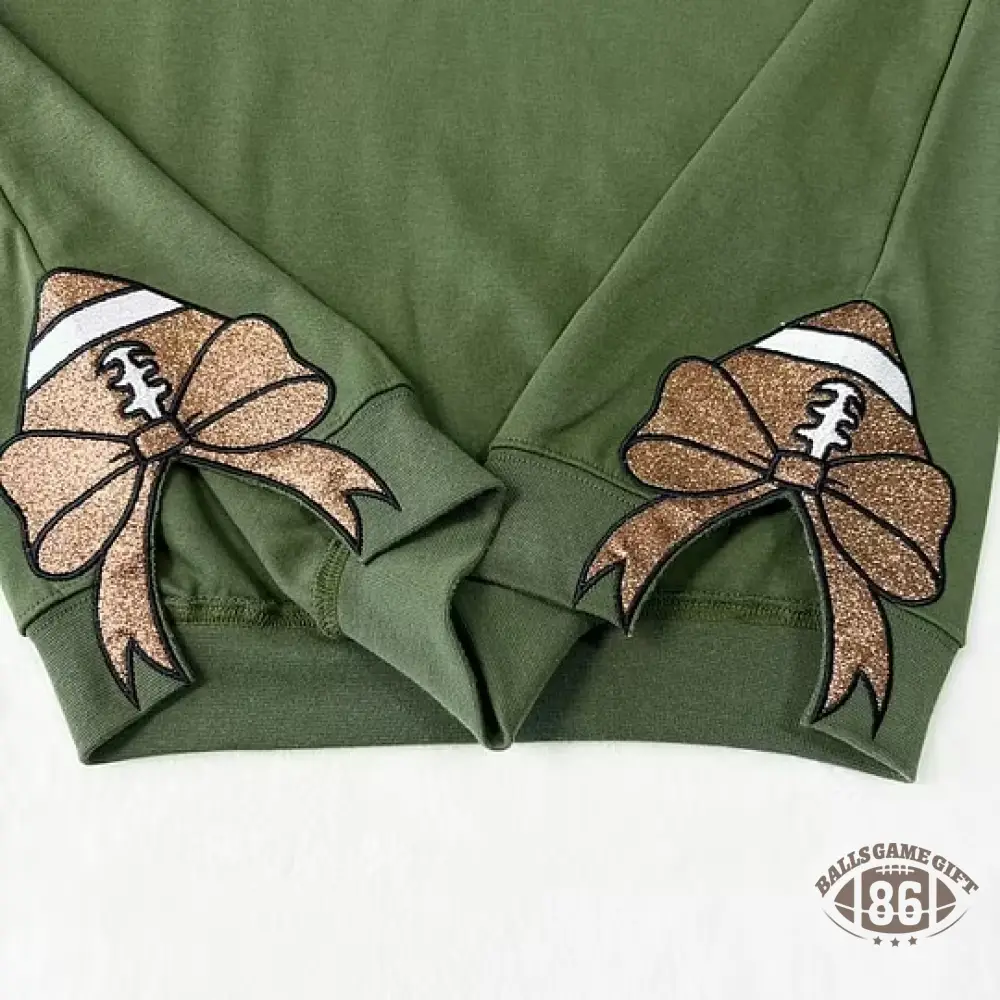 Custom Football Side Bow Oversized Sweatshirt Hoodie