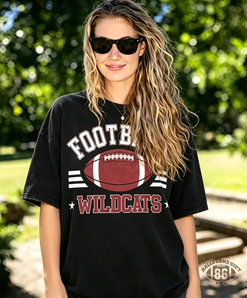 Custom Football Team T‑Shirt, Personalized Name & Number On Back, Vintage Game Day Graphic Tee