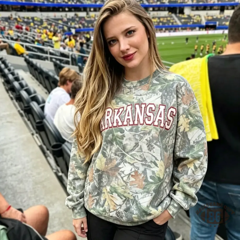 Custom Game Day Camo Leaf Print Eagles Letter Loose Pullover Sweatshirt