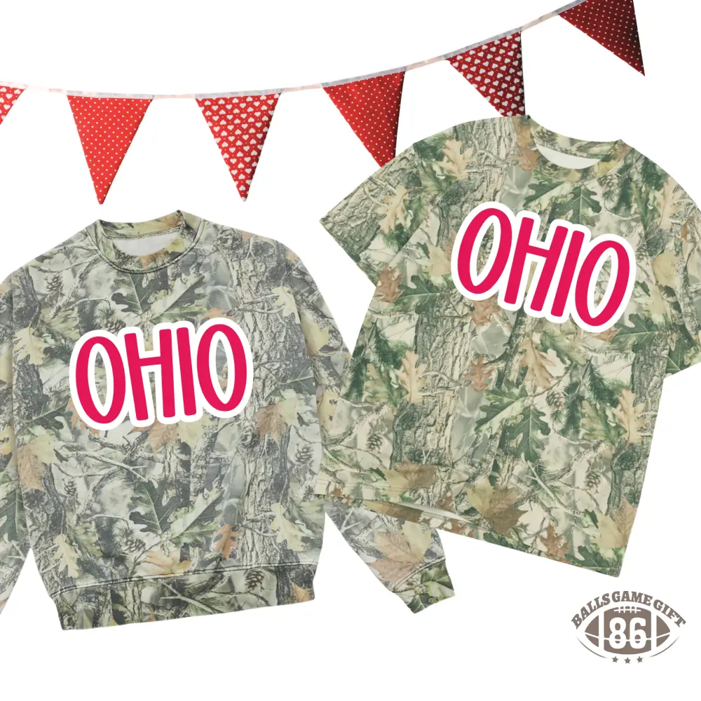 Custom Game Day Camo State Name Print Casual Shirt