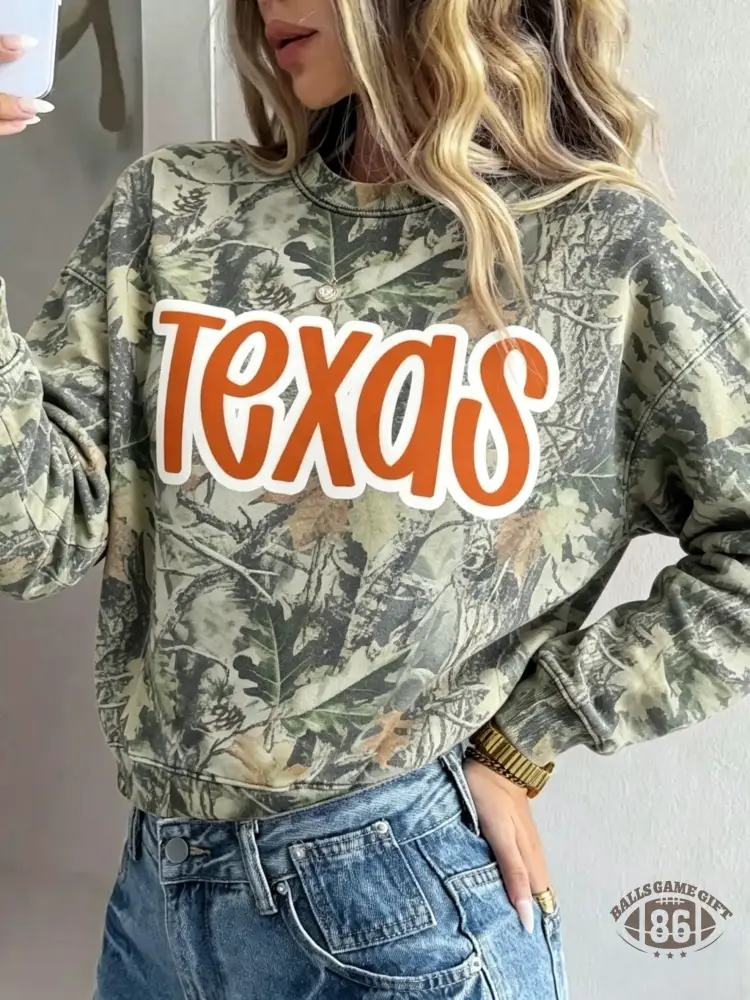 Custom Game Day Camo State Name Print Casual Shirt