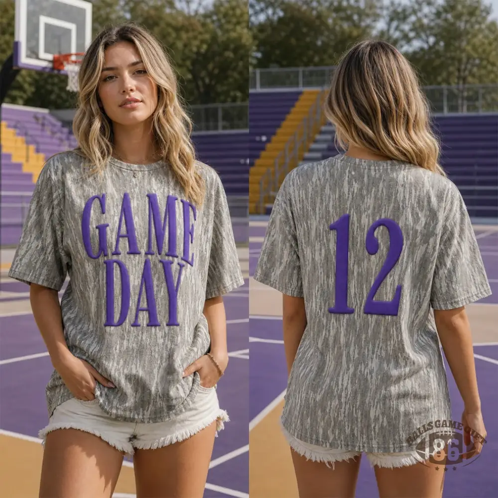 Custom Game Day Team Name & Back Number Textured T‑Shirt