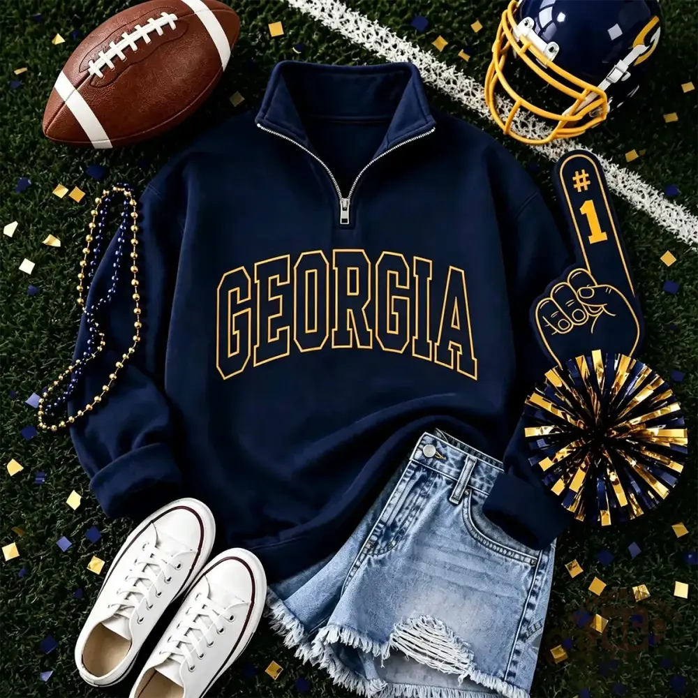 Custom Game Day Team Name Quarter Zip Sweatshirt