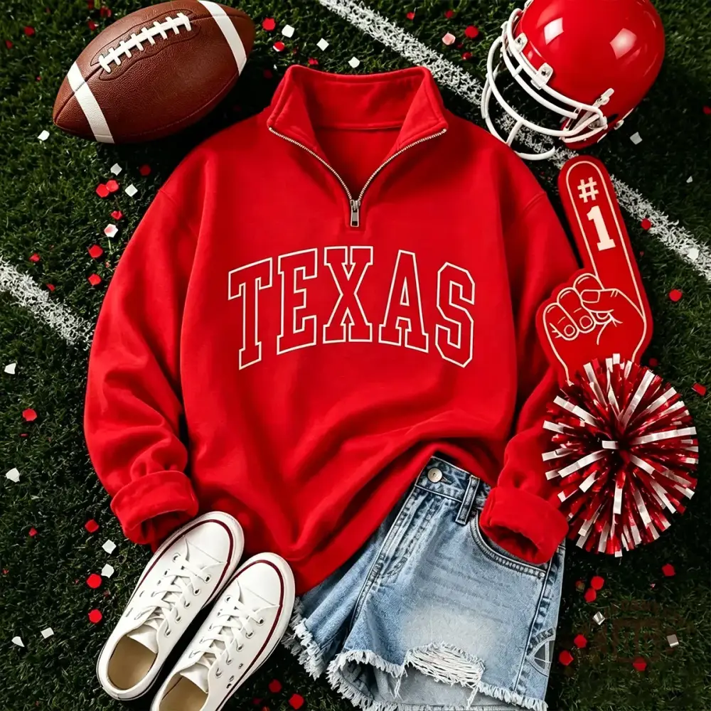Custom Game Day Team Name Quarter Zip Sweatshirt