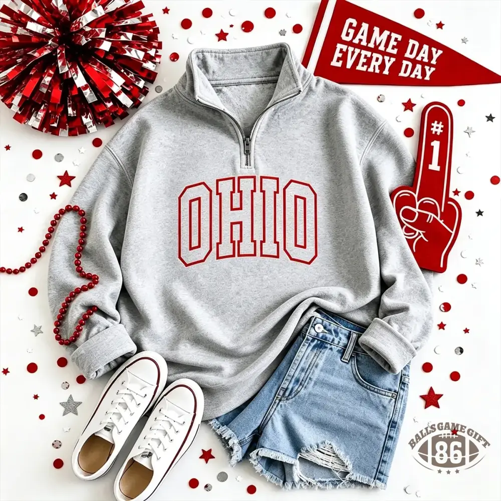Custom Game Day Team Name Quarter Zip Sweatshirt