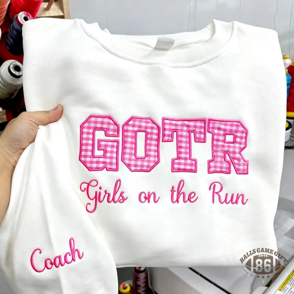 Custom Gingham Applique Embroidered Pullover Name University Shirt