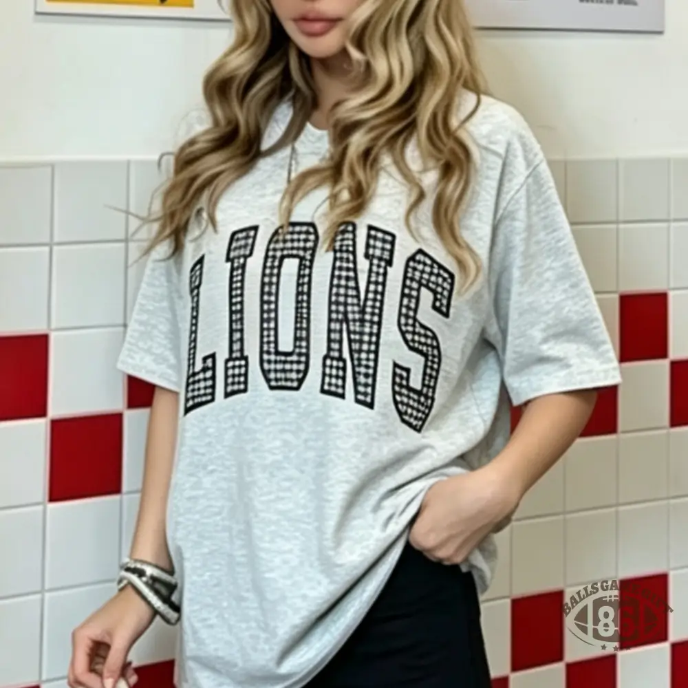 Custom Gingham Cute Name Applique Varsity School Crewneck T-shirt