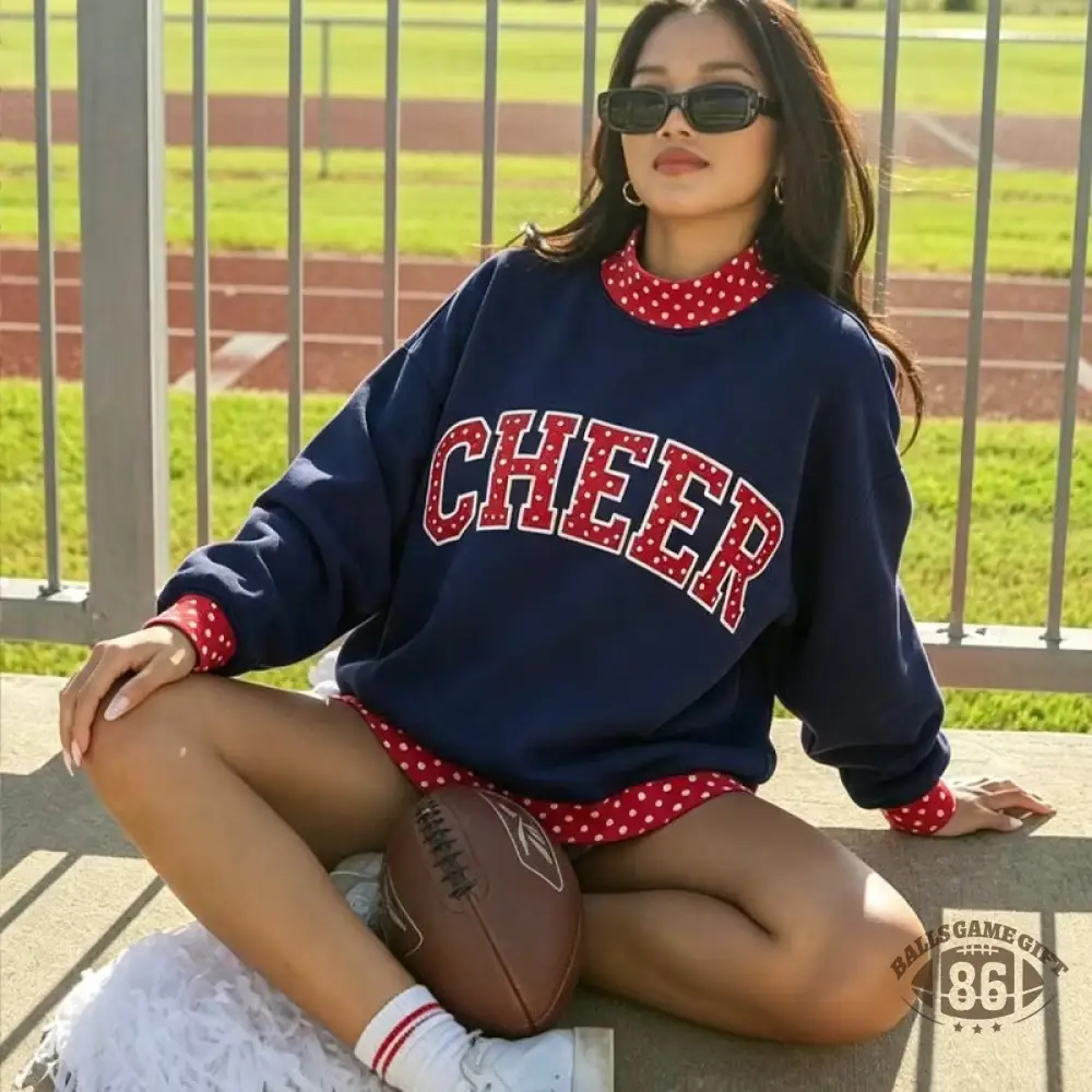Custom Gingham Patchwork Embroidered College Spirit Mock Neck Pullover