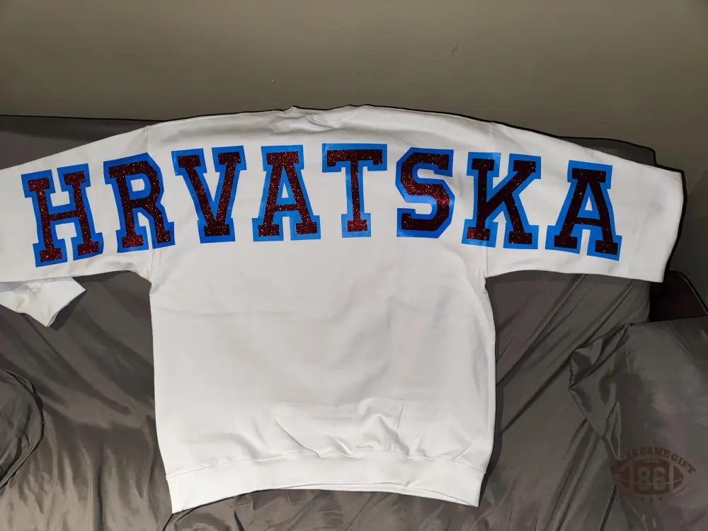 Custom Glitter Back Print Croatia World Cup Sweatshirt