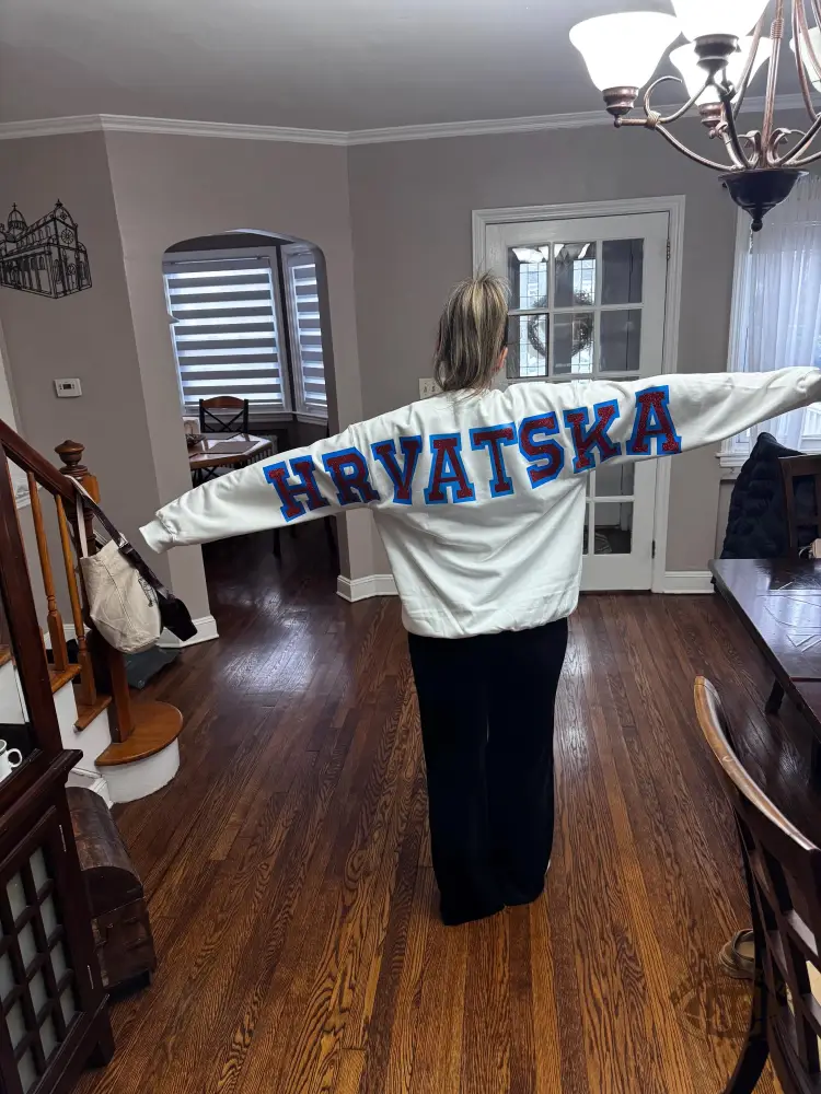 Custom Glitter Back Print Croatia World Cup Sweatshirt