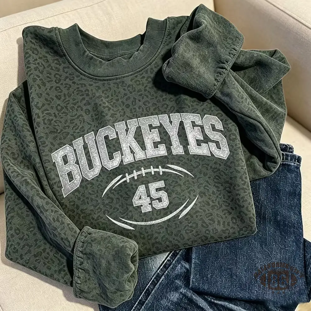 Custom Glitter Football Mom Sweatshirt, Personalized Name & Number Game Day Crewneck