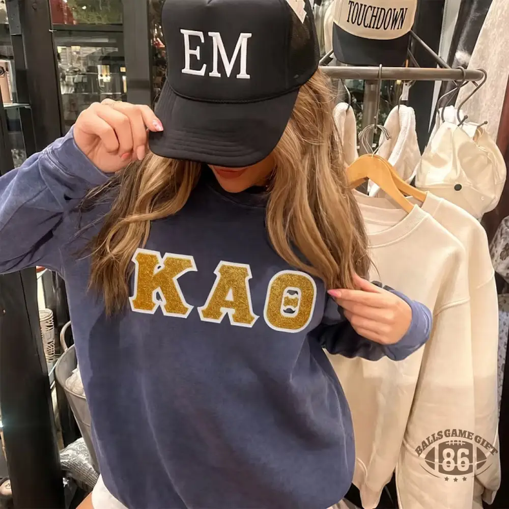 Custom Glitter Patch Greek Letter Sweatshirt for College Sorority & Fraternity Members