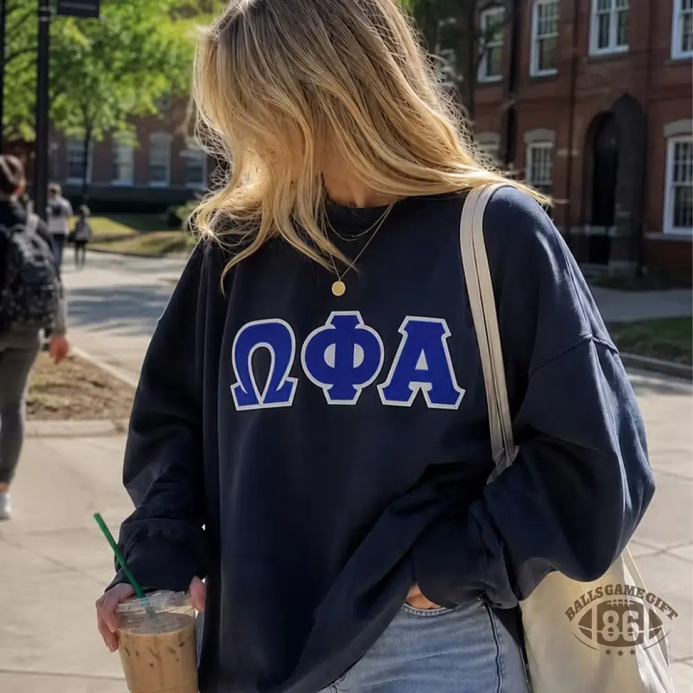 Custom Glitter Patch Greek Letter Sweatshirt for College Sorority & Fraternity Members