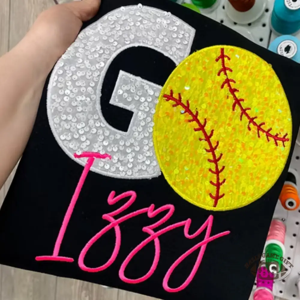 Custom GO Team Glitter Sports Game Day Pullover Sweatshirt
