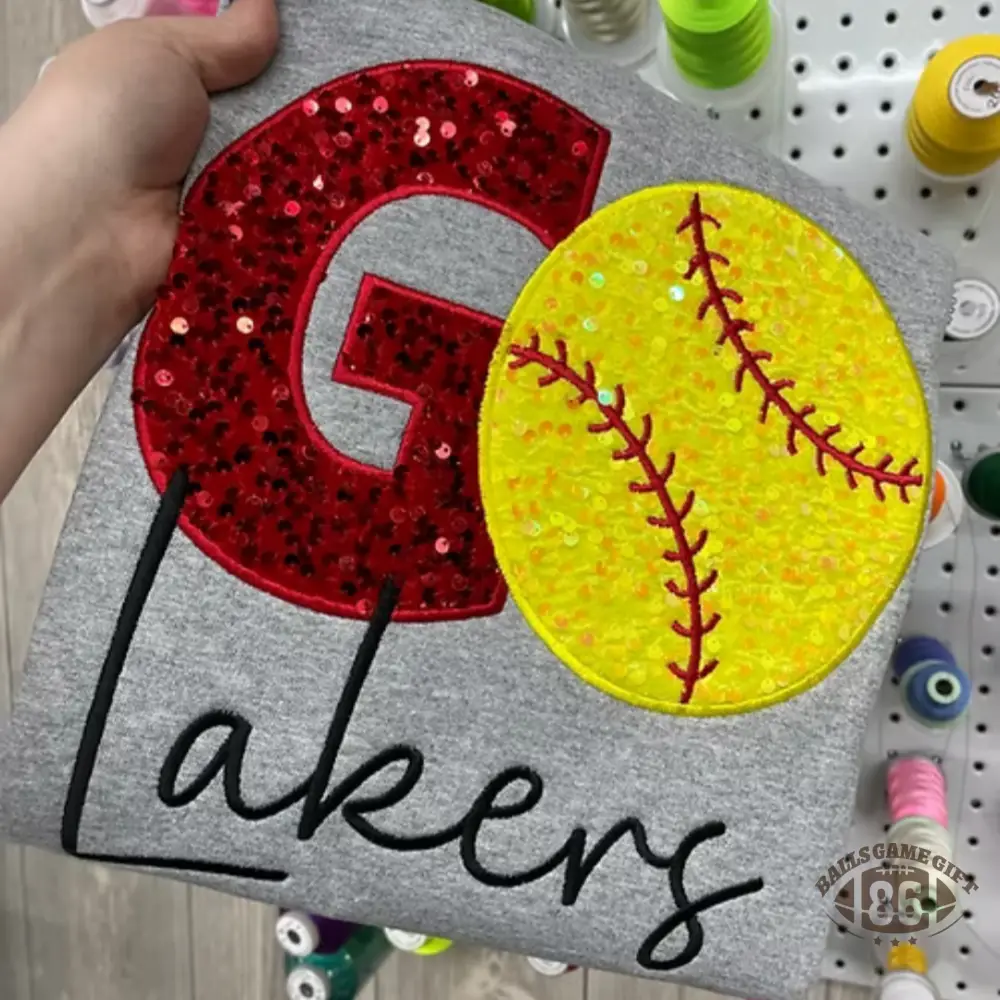 Custom GO Team Glitter Sports Game Day Pullover Sweatshirt