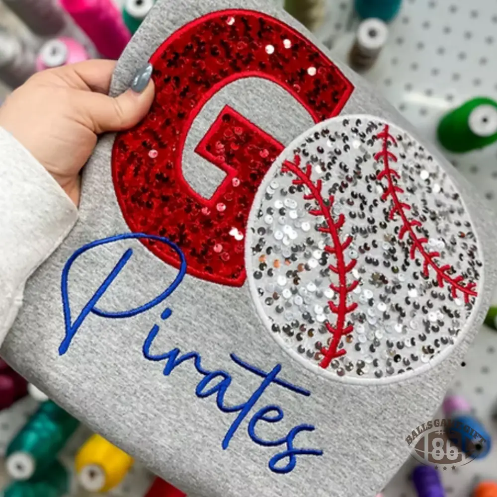 Custom GO Team Glitter Sports Game Day Pullover Sweatshirt