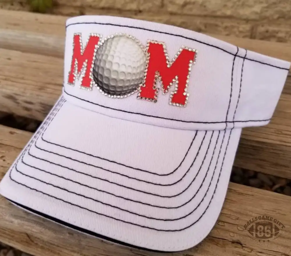Custom Golf Mom Embroidered Visor ⛳ | Personalized Adjustable Sun Hat | Golf Mom Gift