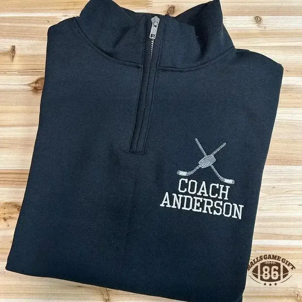 Custom Hockey Pullover Personalized Team Colors Quarter Zip Sweater