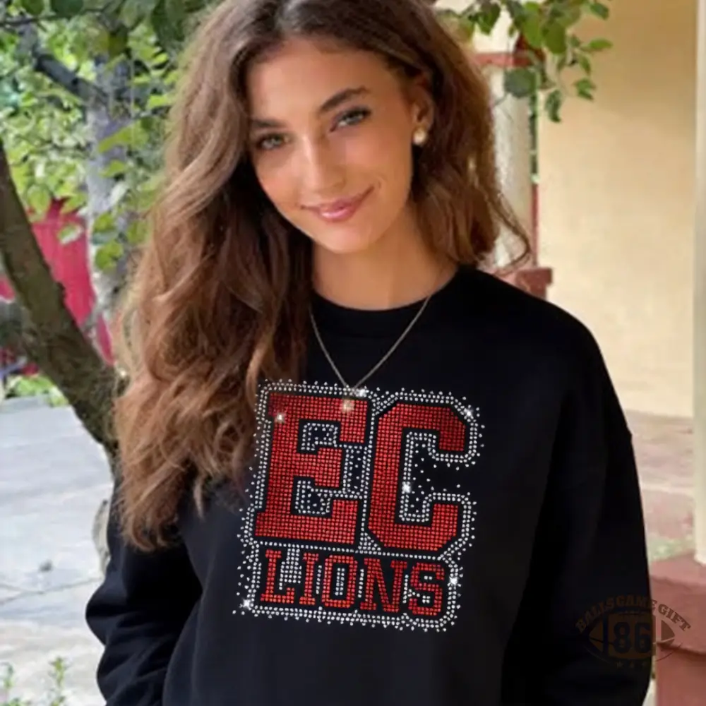 Custom Initials Mascot Spangle Rhinestone Sweatshirt