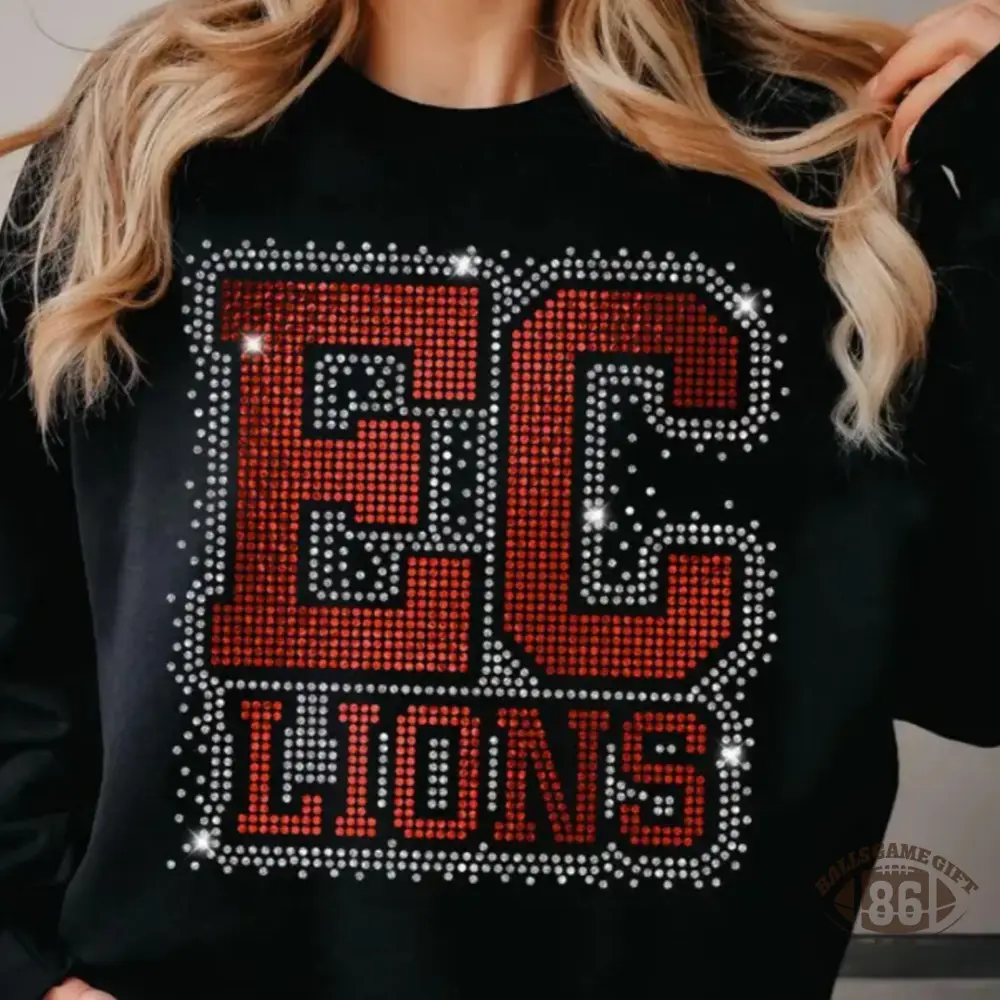 Custom Initials Mascot Spangle Rhinestone Sweatshirt
