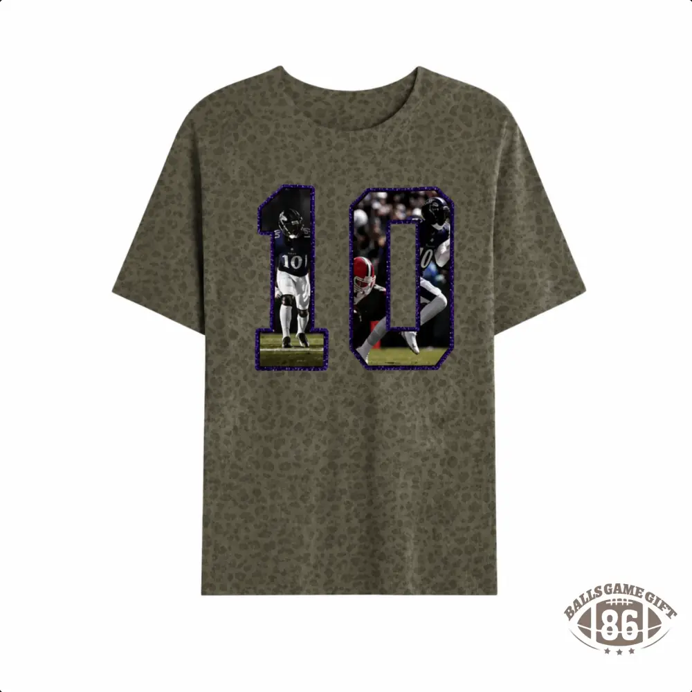  Custom Jersey Number With Inside Player Photo Rhinestones Leopard Camo Sweatshirt
