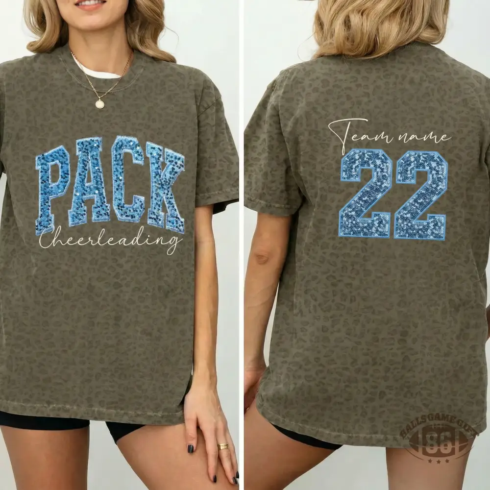 Custom Leopard Game Day Shirt, Personalized Team Mom T-shirt, Team Name & Number, Sport Mom Tee Gift