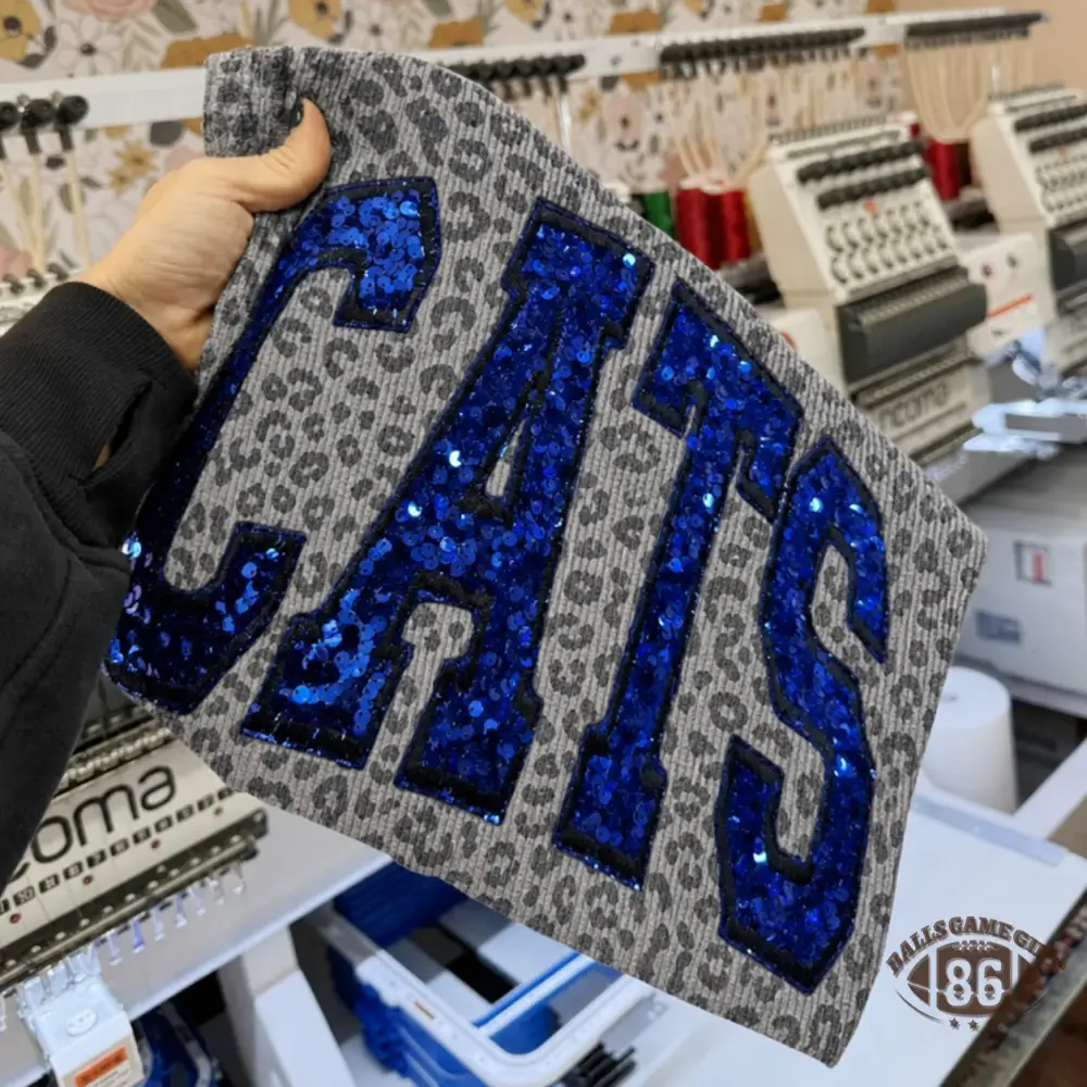 Custom Leopard Print Gameday Quarter Zip | Sequin Team Name for Game Day