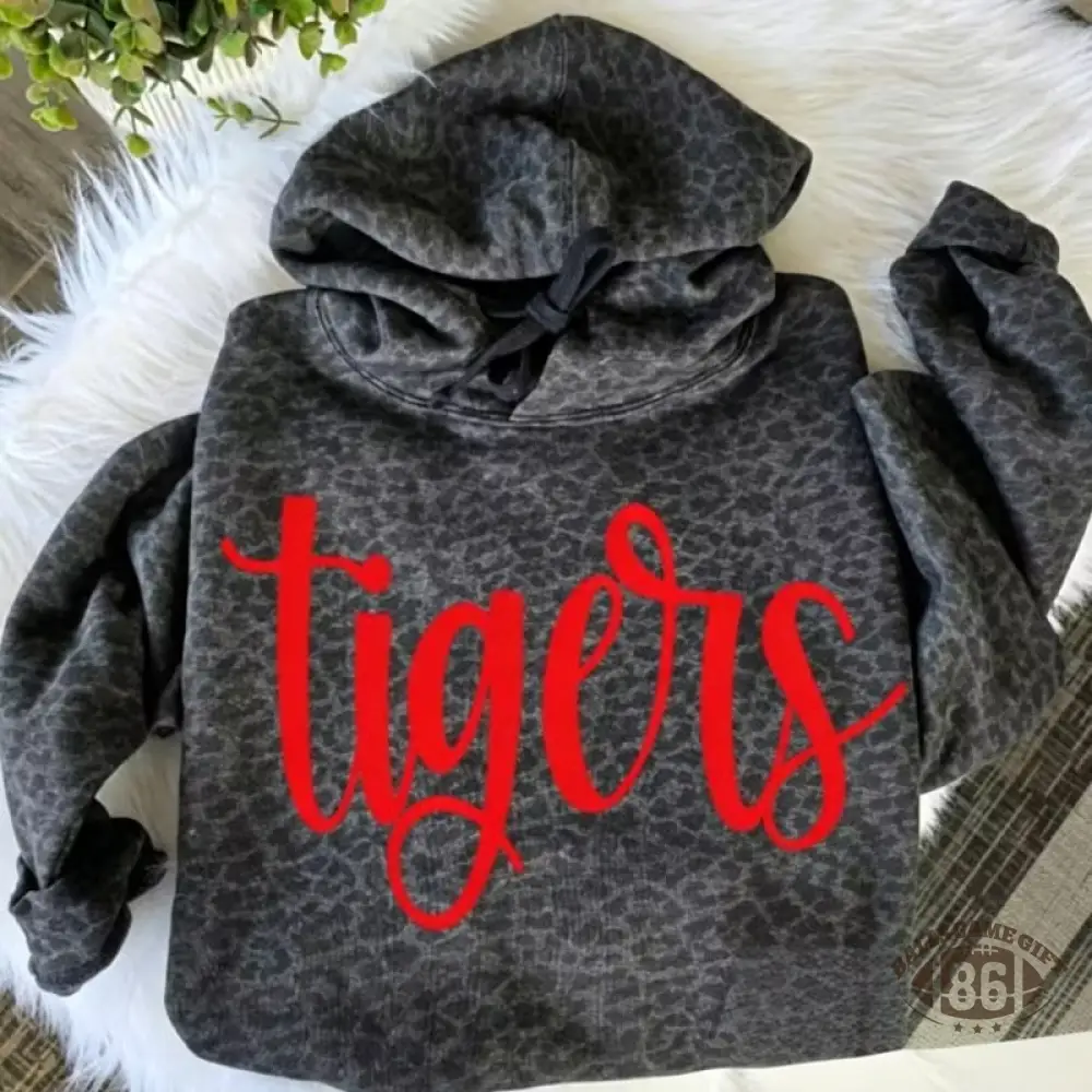 Custom Leopard Print Script Puff Viny Team Name Sweatshirt