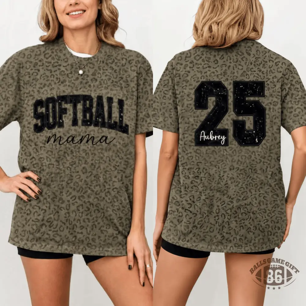 Custom Leopard Sequin Sports Ball Sweatshirt – Name & Number Game Day Crewneck