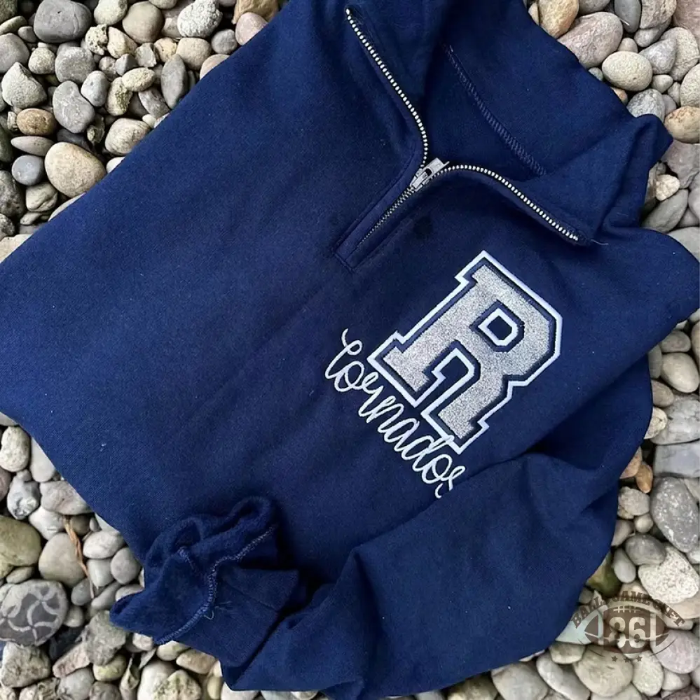 Custom Mascot Quarter Zip Pullover – Vintage Varsity Style, Personalized for Your School Pride