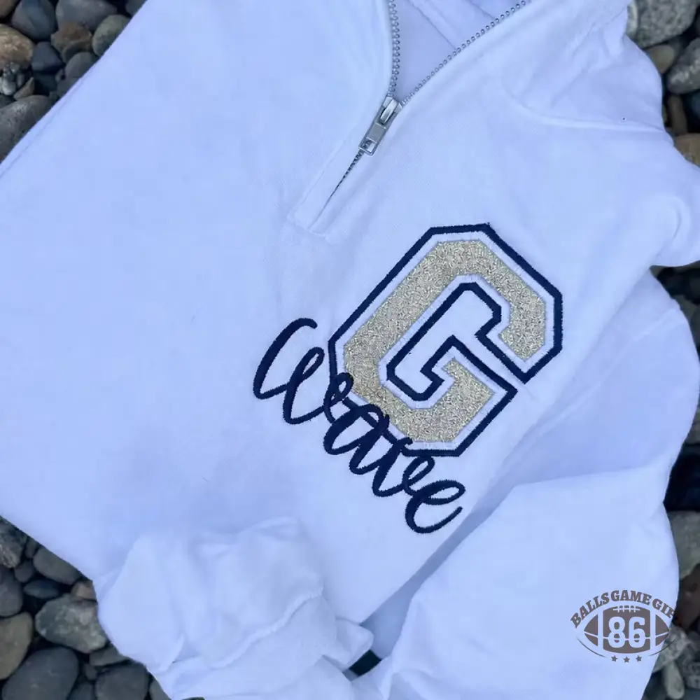 Custom Mascot Quarter Zip Pullover – Vintage Varsity Style, Personalized for Your School Pride
