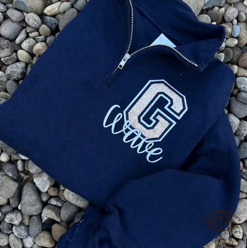 Custom Mascot Quarter Zip Pullover – Vintage Varsity Style, Personalized for Your School Pride